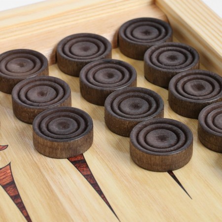 NARDS "TAARY Wolf", wooden board 50 x 50 cm, with a field for playing checkers-3