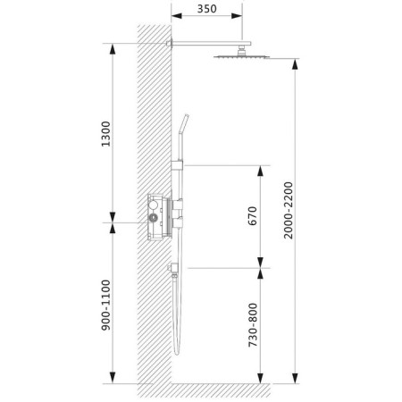 The shower system Timo Petruma SX-5159/00SM, built into the thermostat, chrome-4