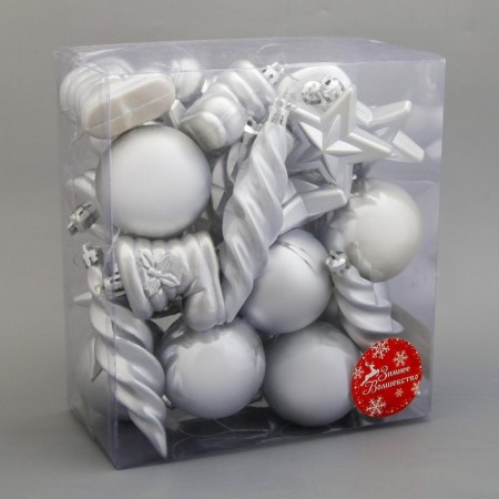 Set of jewelry plastic 32 pcs "Gloss with boots" silver-1