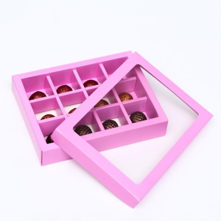 Box for sweets, 12 pcs, lilac, 19 x 15 x 3.6 cm-1