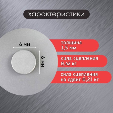 Silver Technical Magnet 6x1.5 mm-1