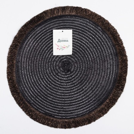 A set of napkins 2 pcs. Dolyana "Brill", central black, d 38 cm-3