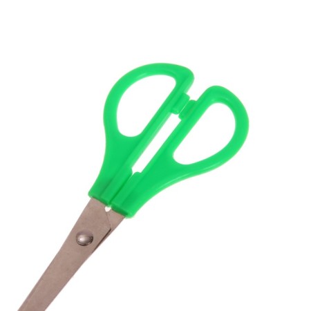 Scissors 13cm plastic handles mix rounded ends blade with a ruler-1