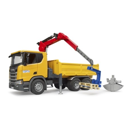 Bruder Scania truck with a crane and 2 pallets-2