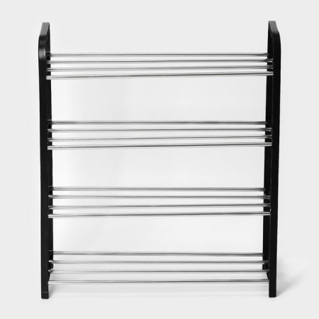 Shoe -shoe Dolyana, 4 tiers, 50 × 19 × 60 cm, black color-3