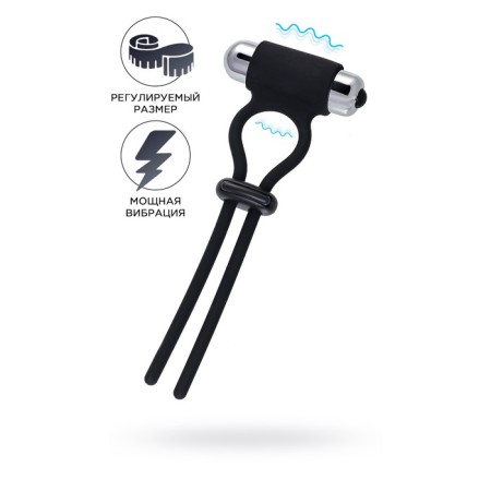 Lasso for penis A-Toys By Toyfa Jat, silicone, black, 14 cm