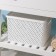 Storage basket with a “braid” lid, 35 × 29 × 22.5 cm, white color