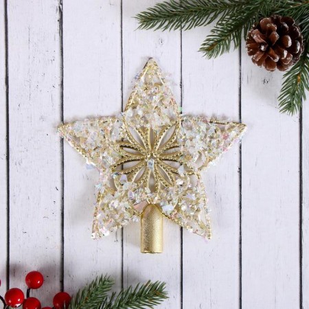 Tip "star" frosty patterns, 15x15 cm, gold