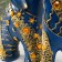 Souvenir Polystone "Blue elephants with orange rhinestones" set 28.5x21x8.3 cm