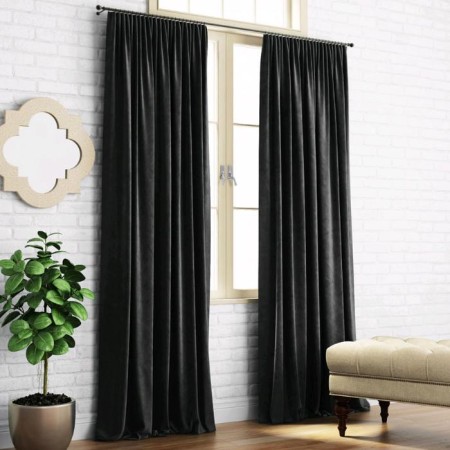 Set of curtains "Kim", size 140 x 270 cm - 2 pcs, black