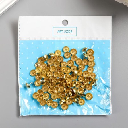 Set of decorative cloves "Gloss" set of 100 pcs gold 0.9x0.9 cm-3