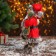 Santa Claus "in a red fur coat with skis" 30 cm