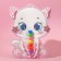 Set of children's "chosen" 6 items: 2 elastic bands, clips, beads, bracelet, felt -tip pen, kitten, color