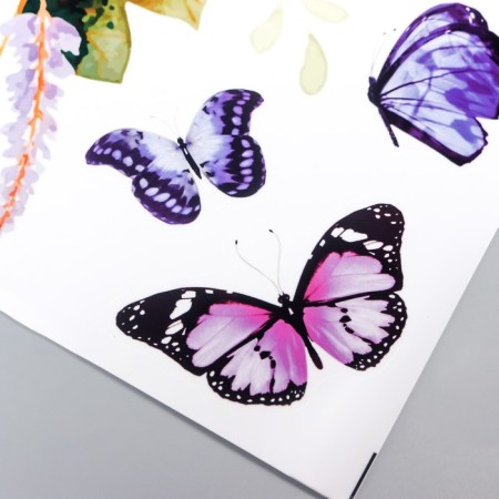 Sticking plastic interior color "Lilac anemones and butterflies" 30x90 cm-3