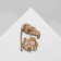 Brooch "Frog" under the sheet, green color in gold