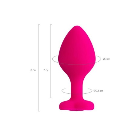 Anal plug Diamond Heart, silicone, pink color, 8 cm, d = 3 cm-5