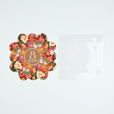 Box for confectionery products with PVC “March 8”, 10.5 × 10.5 × 3 cm-5