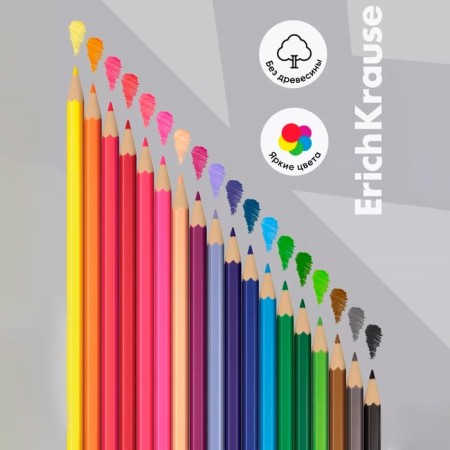 Pencils of 18 flowers Erichkrause, plastic, hexagonal, soft 2.6 mm neck, cardboard packaging, light sharpening, euro suspension-11