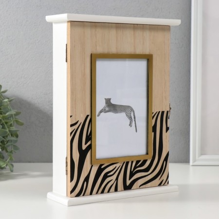Keywood tree 5 hooks with a photo 10x15 cm "zebra" 6x20x25.8 cm-1
