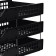 A set of horizontal paper trays, Strong 3 pieces, on metal rods, black