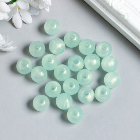 Plastic beads "Balls light green with sparkles" glow in the dark 20 g d = 1.2 cm-1
