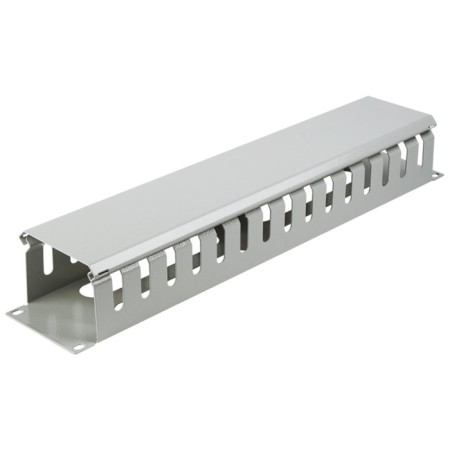 Horizontal Organizer with a lid, 19 ’’, 2U, 72 mm depth, metal, RAL 7035 Rexant 1