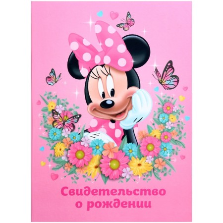 Folder for birth certificate, 1 file 21x30 cm, Minnie Mouse-1