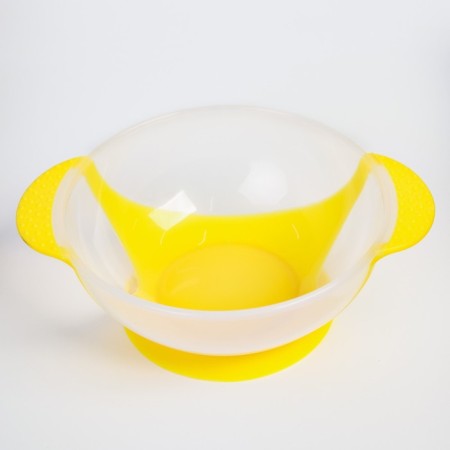Set for feeding "For mom and dad", 3 subjects: 350 ml bowl on the suction cup, cover, spoon, color mix-3