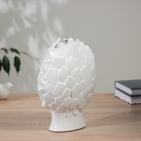 VAZA Ceramics Table "Benito" leaflets, 25x21 cm, white-1