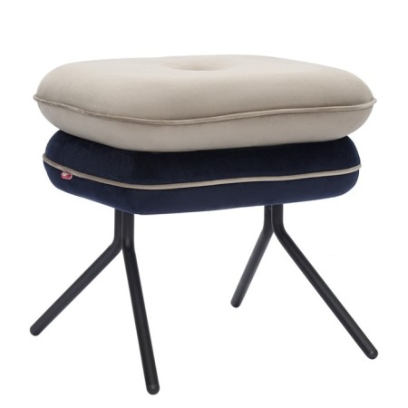 PEA PEA, 497 × 403 × 425 mm, velor, beige color / dark blue-2