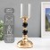 Climber Metal, glass for 1 candle "Black balls" black with gold 30x10x10 cm