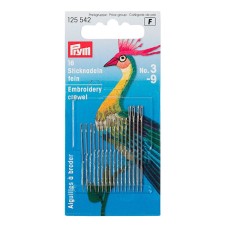 Embroidery needles thin No. 3-9, 16 pcs