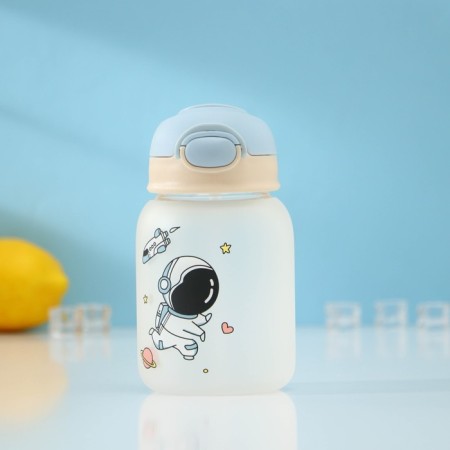 Water bottle “Cosmonauts”, 450 ml, 8.2 × 15 cm, mix, matte glass-1