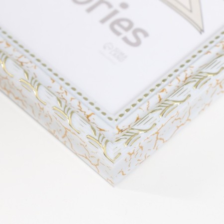 Photo frame plastic "reed" 15x21 cm, white krakelyur-3