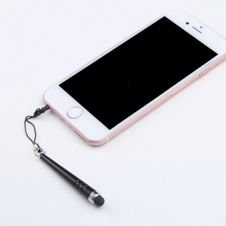 Luazon stylus, "drop", for a tablet and phone, 6 cm, heat, with a mount, black