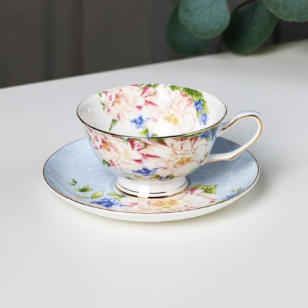 Tea steam porcelain "Tea rose", 2 items: a cup 200 ml, a saucer d = 15 cm
