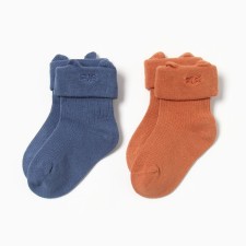 Set of socks of crumb I am Basic Line, 2 pairs, 6-12 months, brick/blue