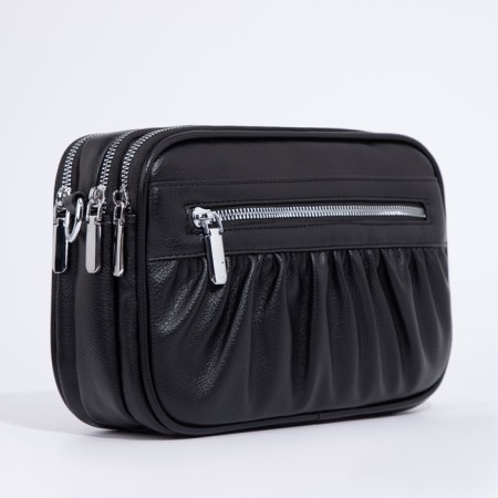 Bag Cross-Bodi with a zipper, black color-2