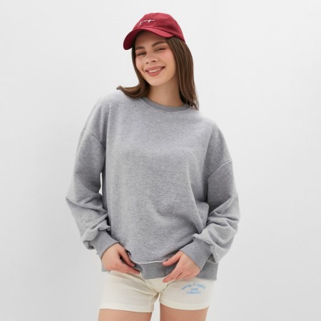 Women's sweatshirt MINAKU: Casual Collection color light gray melange, size 50-52-3