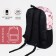 School backpack of textiles on lightning, 3 pockets, pink color