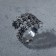 Ring "Skolopendra", the color of black silver, dimensionless