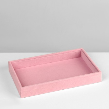 Staste for jewelry universal without inserts, phlock, 22.5 × 14.5 × 3 cm, pink color-1