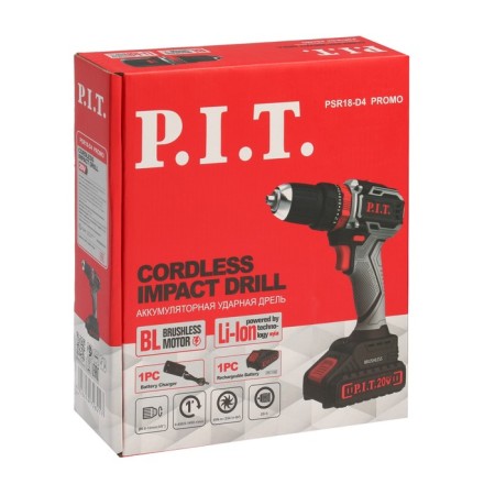 Drill-shuruvret P.I.T. PSR18-D4 Promo, Brightless, shock, 20 V, 1.5 Ah, Li-Lon, 40 Nm-6
