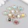 A button plastic for creativity "Pearl in the Golden Square" Nr 12 pcs Mix 1.4x1.4x0.8 cm 94108