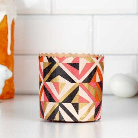 Paper form for cupcake, muffins and kulich "Modern" 90x90 mm, mix-2
