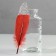 A set of goose feathers 15-20 cm, 10 pcs, red wine with silver crumb