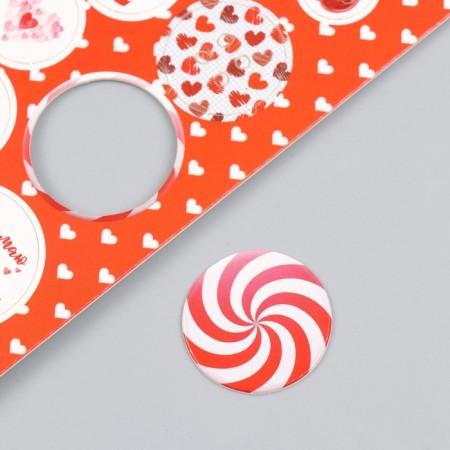 Decor for creativity cardboard "Chips and buttons. Red" 24 pcs 13x16.5cm-4