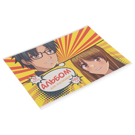 Album for drawing A4, 32 sheets on the glue "Anime Comic", covered cardboard, selective UV-lax, block 120 g/m2-1