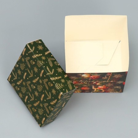 Folding box "New Year's balls", 10 x 10 x 10 cm, New Year-3