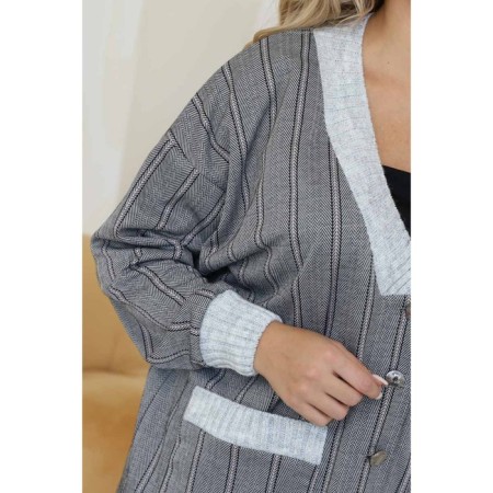 Cardigan female, size 52, gray color-3